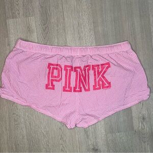 PINK Plaid Pink Sleep Short Size M